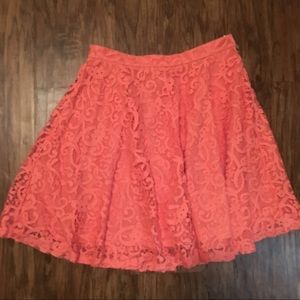 Coral lace skirt